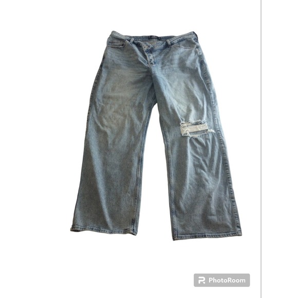 Hollister Jeans Mens 34 x 31 Light Wash Blue High Rise Vintage Baggy Distressed - Picture 1 of 9